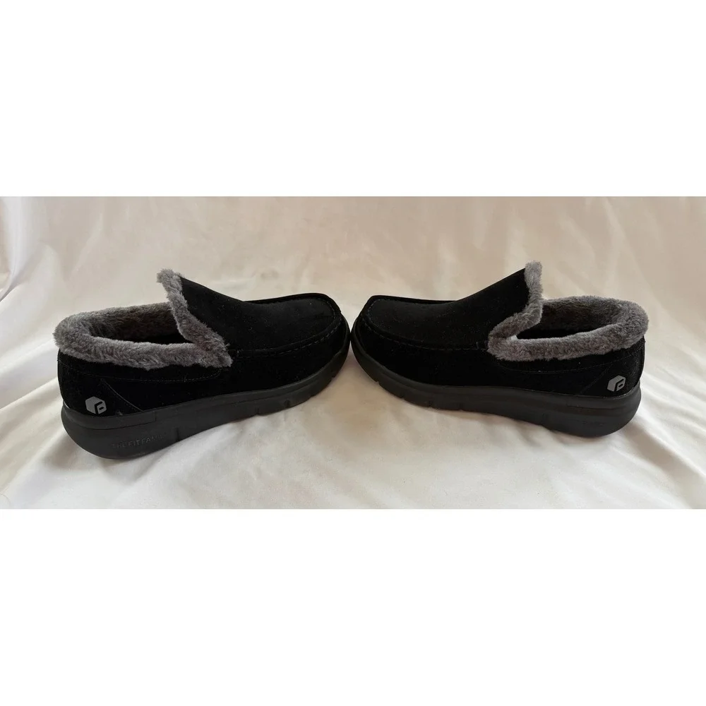 FitVille Casual Air Cushion V3 Men 8W Black Suede‎ Faux Fur Slippers
